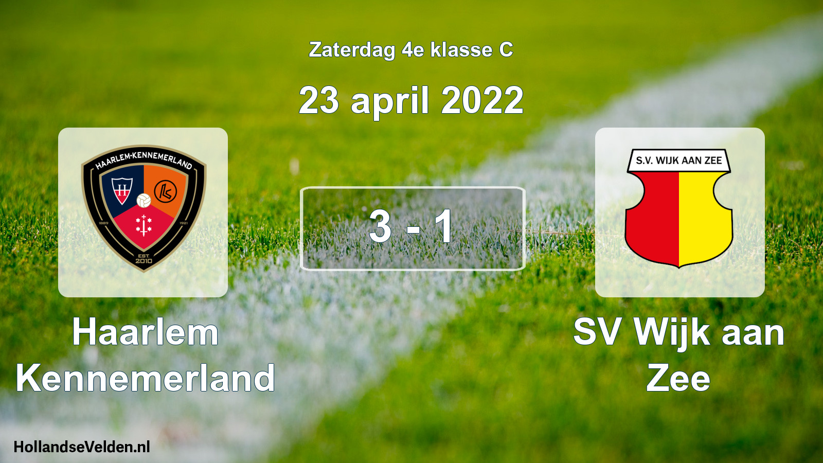 Total number of matches played: Haarlem Kennemerland - SV Wijk aan Zee 3 - 1 (23 April 2022)