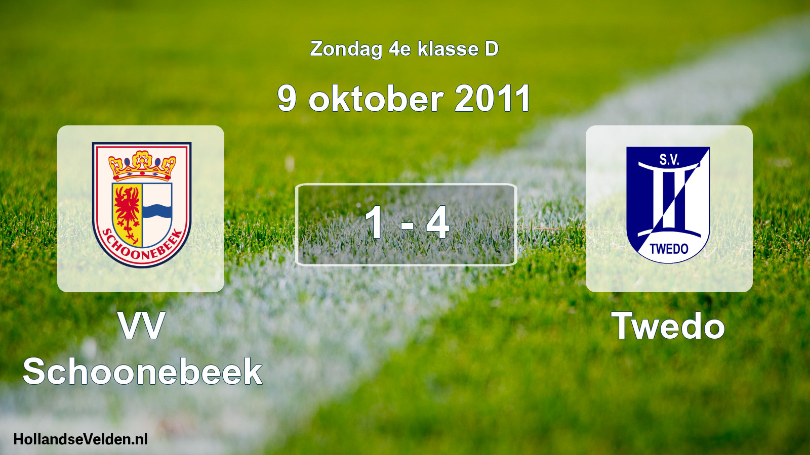 Total number of matches played: VV Schoonebeek - Twedo 1 - 4 (9 October 2011)