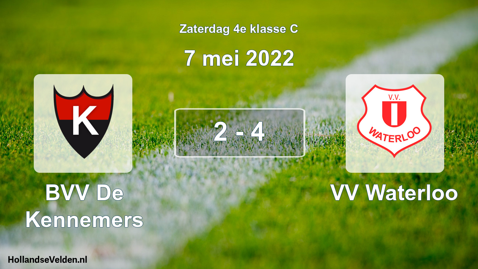 Total number of matches played: BVV De Kennemers - VV Waterloo 2 - 4 (7 May 2022)