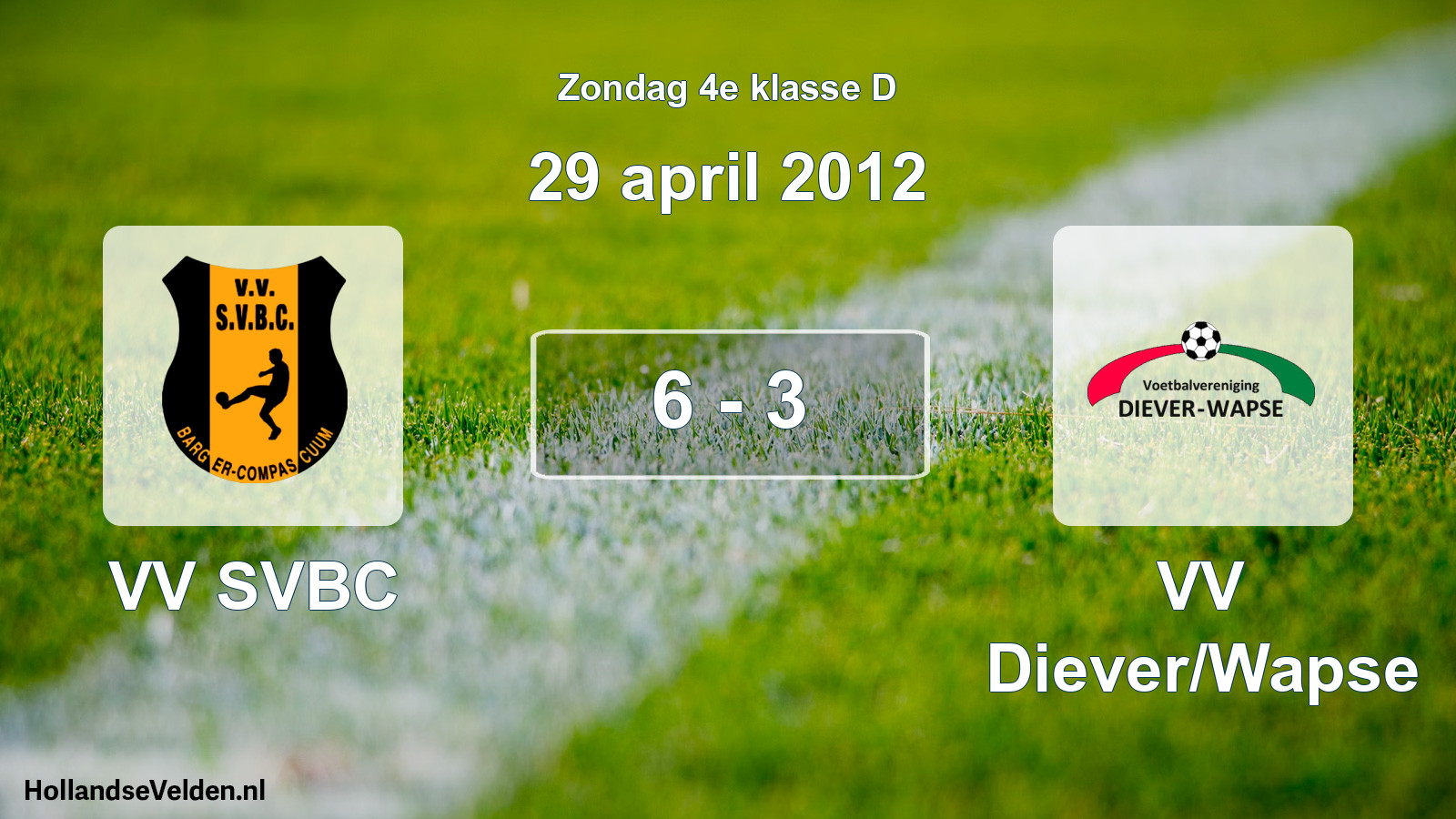 Total number of matches played: VV SVBC - VV Diever/Wapse 6 - 3 (29 April 2012)