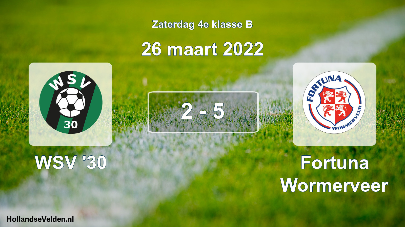 Total number of matches played: WSV '30 - Fortuna Wormerveer 2 - 5 (26 March 2022)