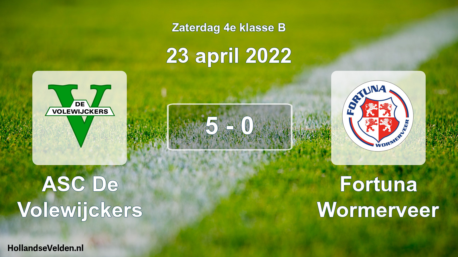 Total number of matches played: ASC De Volewijckers - Fortuna Wormerveer 5 - 0 (23 April 2022)