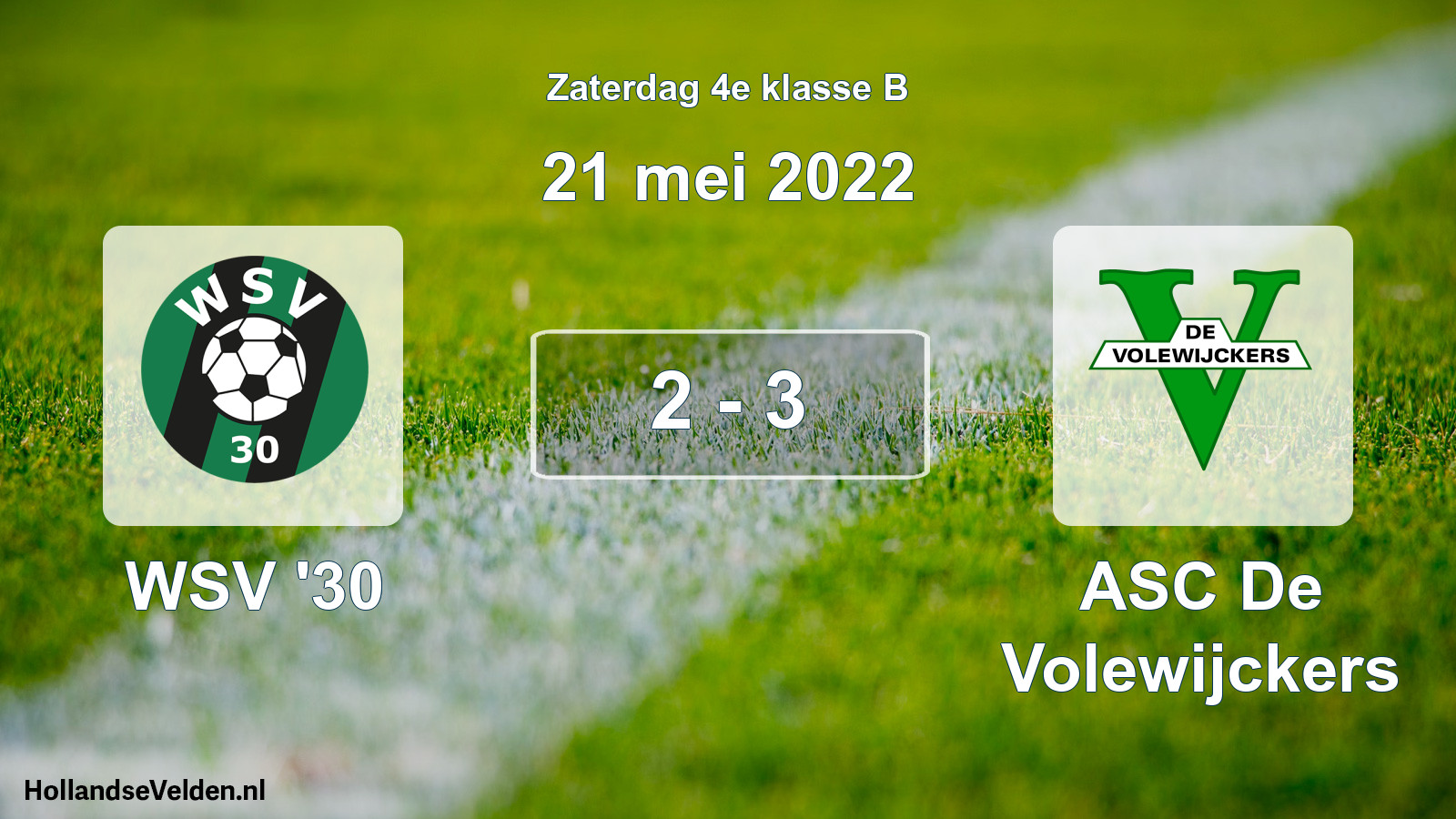 Total number of matches played: WSV '30 - ASC De Volewijckers 2 - 3 (21 May 2022)