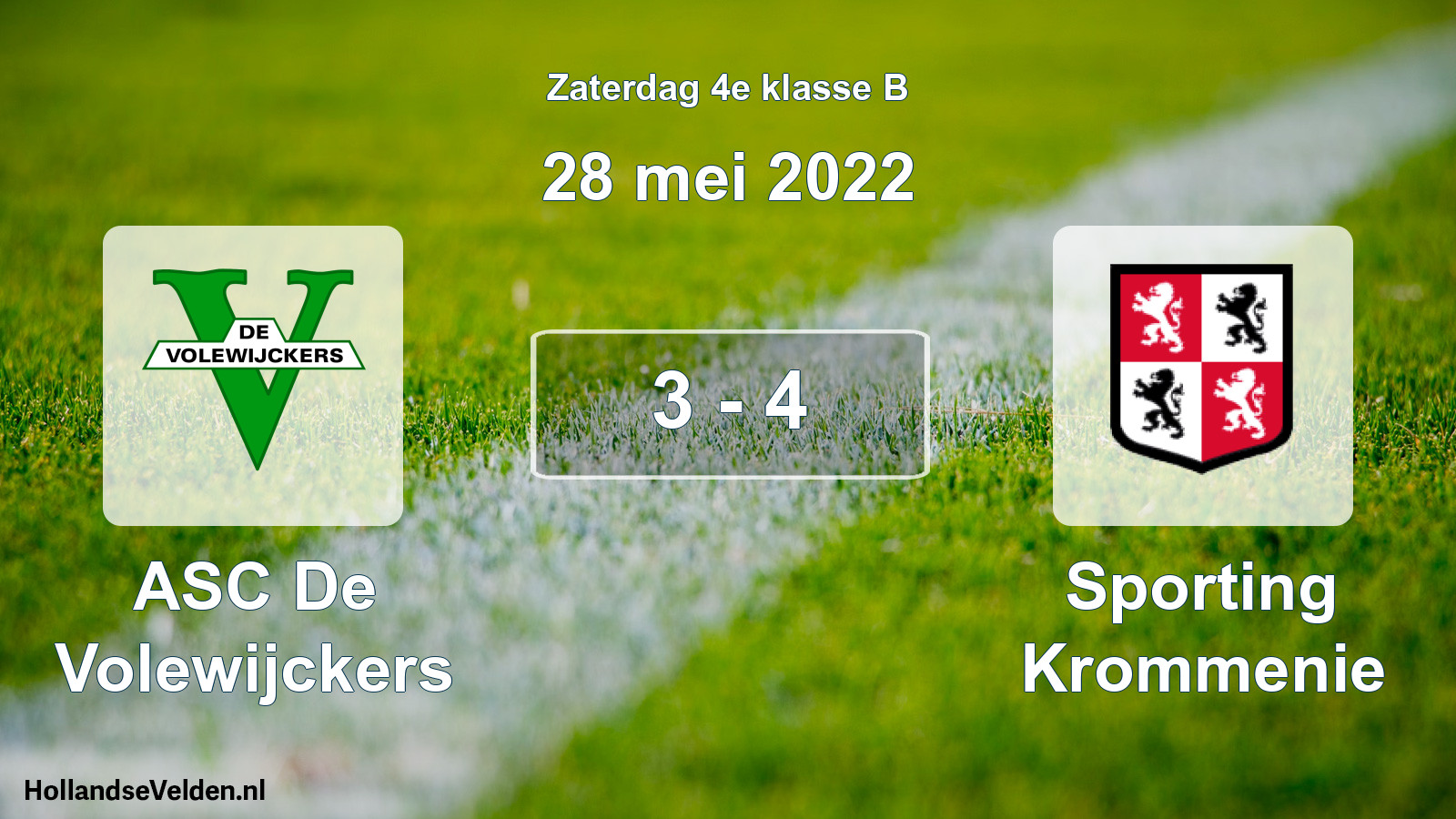 Total number of matches played: ASC De Volewijckers - Sporting Krommenie 3 - 4 (28 May 2022)
