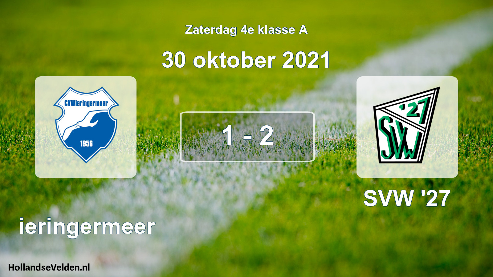 Total number of matches played: Wieringermeer - SVW '27 1 - 2 (30 October 2021)