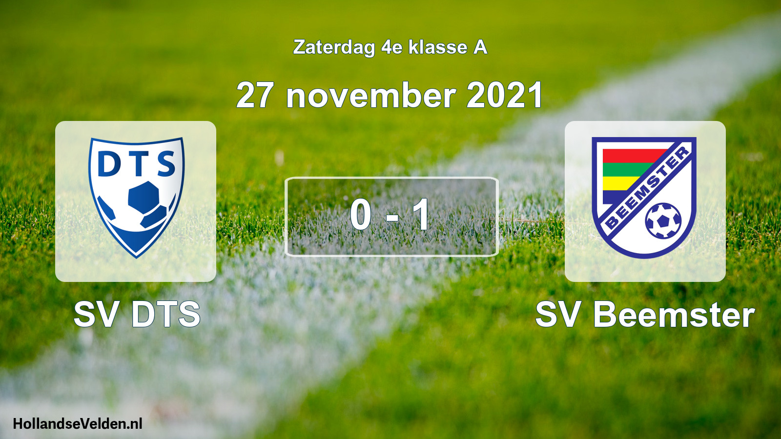 Total number of matches played: SV DTS - SV Beemster 0 - 1 (27 November 2021)