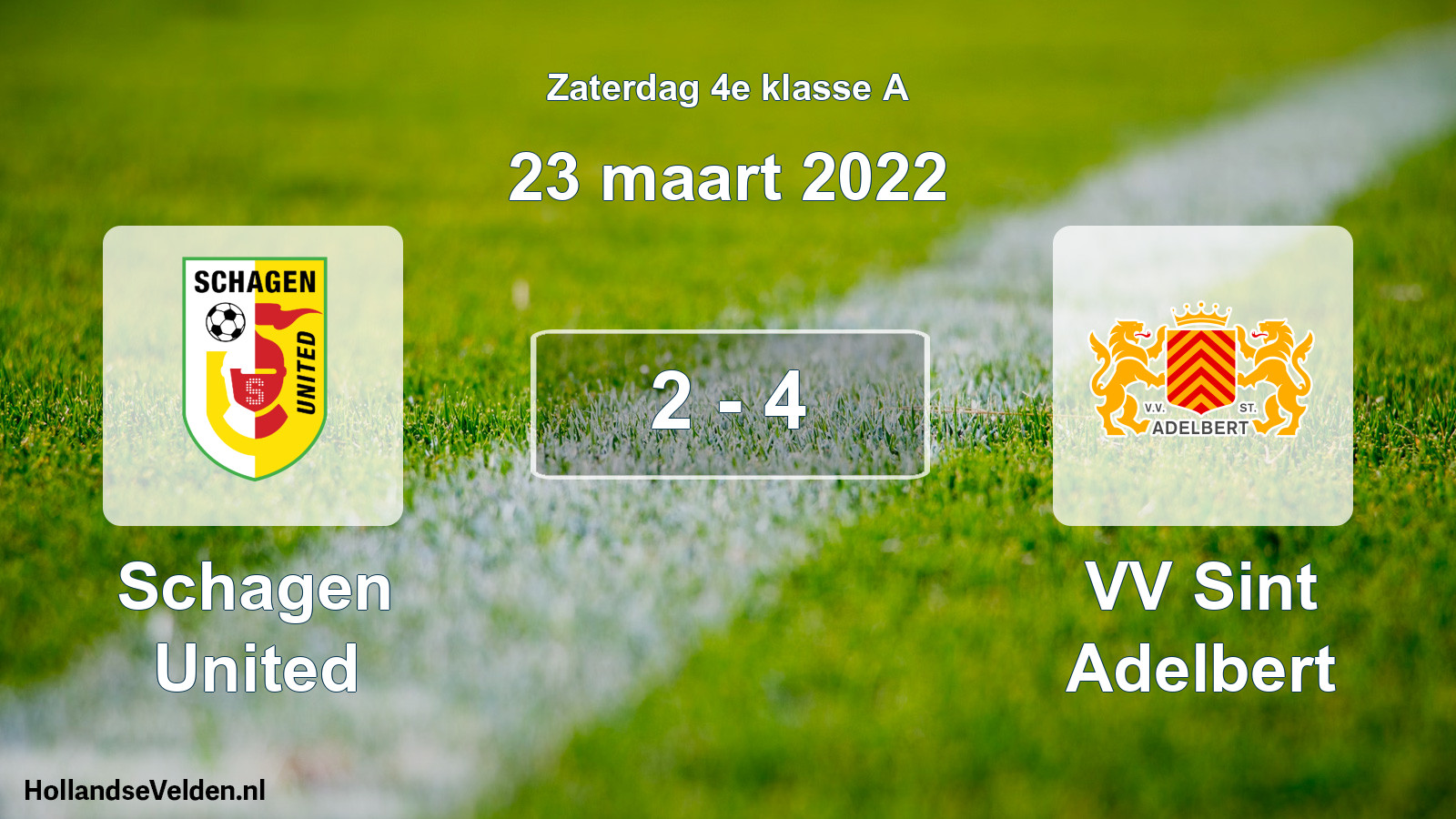 Total number of matches played: Schagen United - VV Sint Adelbert 2 - 4 (23 March 2022)