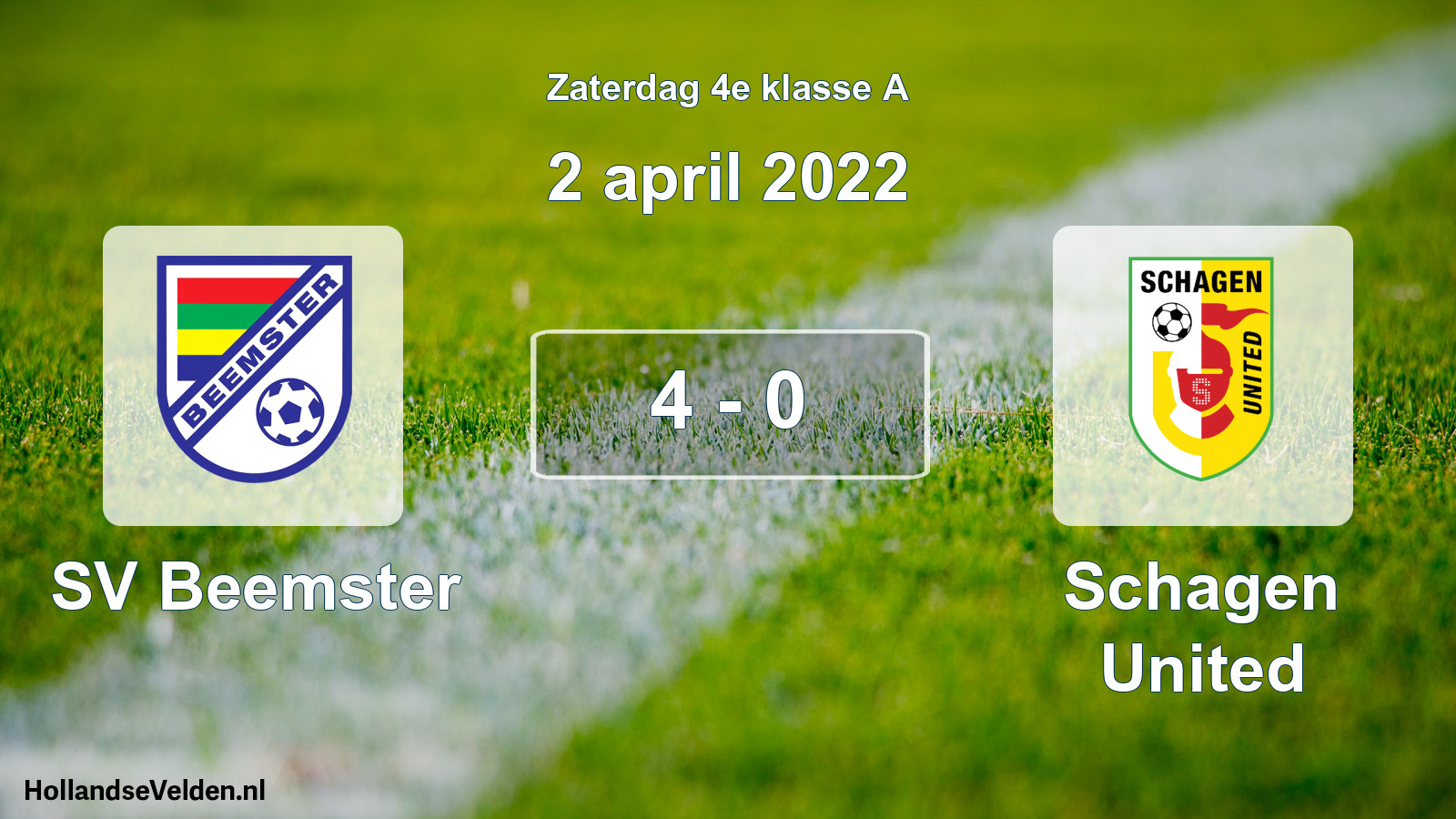 Total number of matches played: SV Beemster - Schagen United 4 - 0 (2 April 2022)