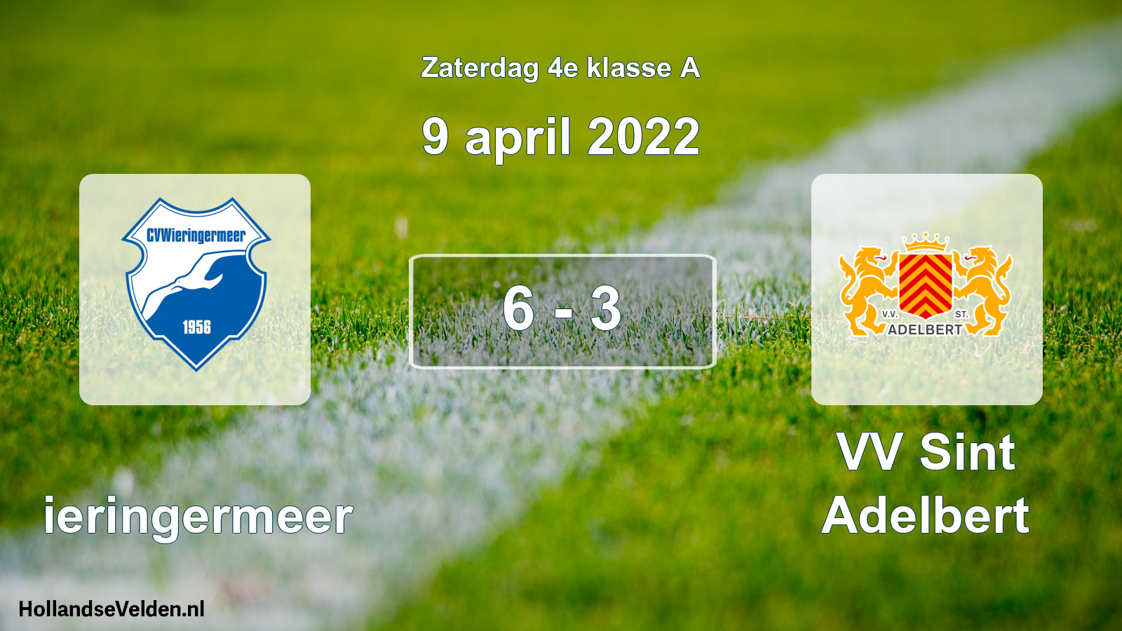 Total number of matches played: Wieringermeer - VV Sint Adelbert 6 - 3 (9 April 2022)