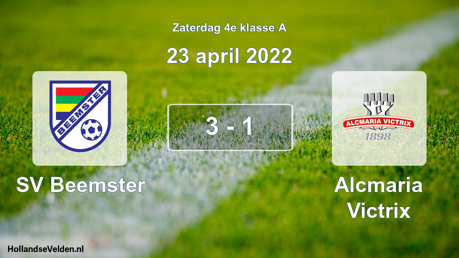 Total number of matches played: SV Beemster - Alcmaria Victrix 3 - 1 (23 April 2022)