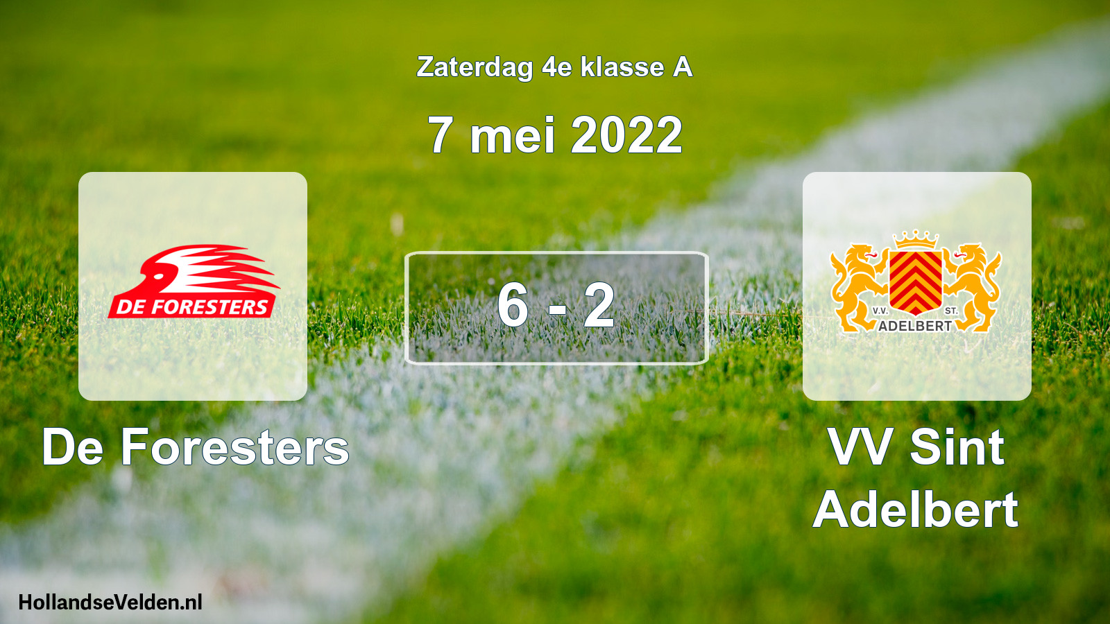 Total number of matches played: De Foresters - VV Sint Adelbert 6 - 2 (7 May 2022)