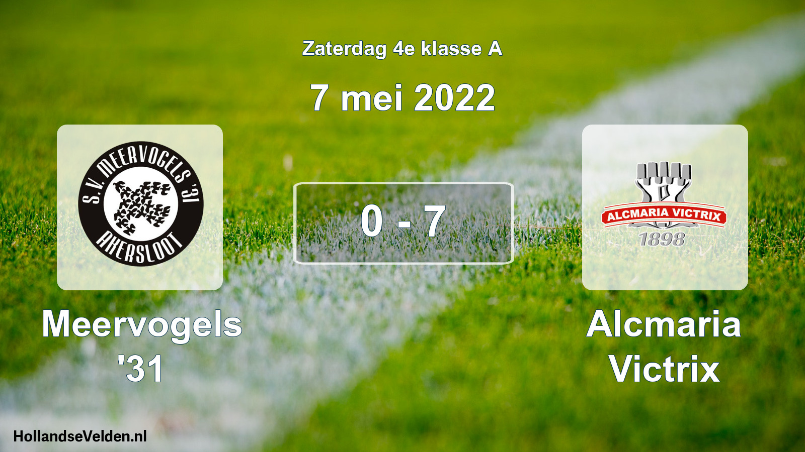 Total number of matches played: Meervogels '31 - Alcmaria Victrix 0 - 7 (7 May 2022)