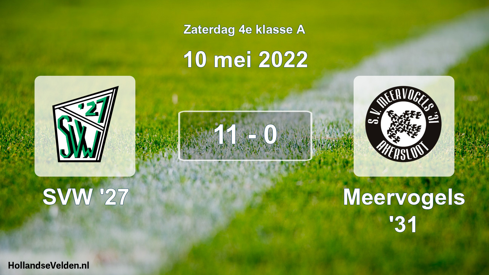 Total number of matches played: SVW '27 - Meervogels '31 11 - 0 (10 May 2022)