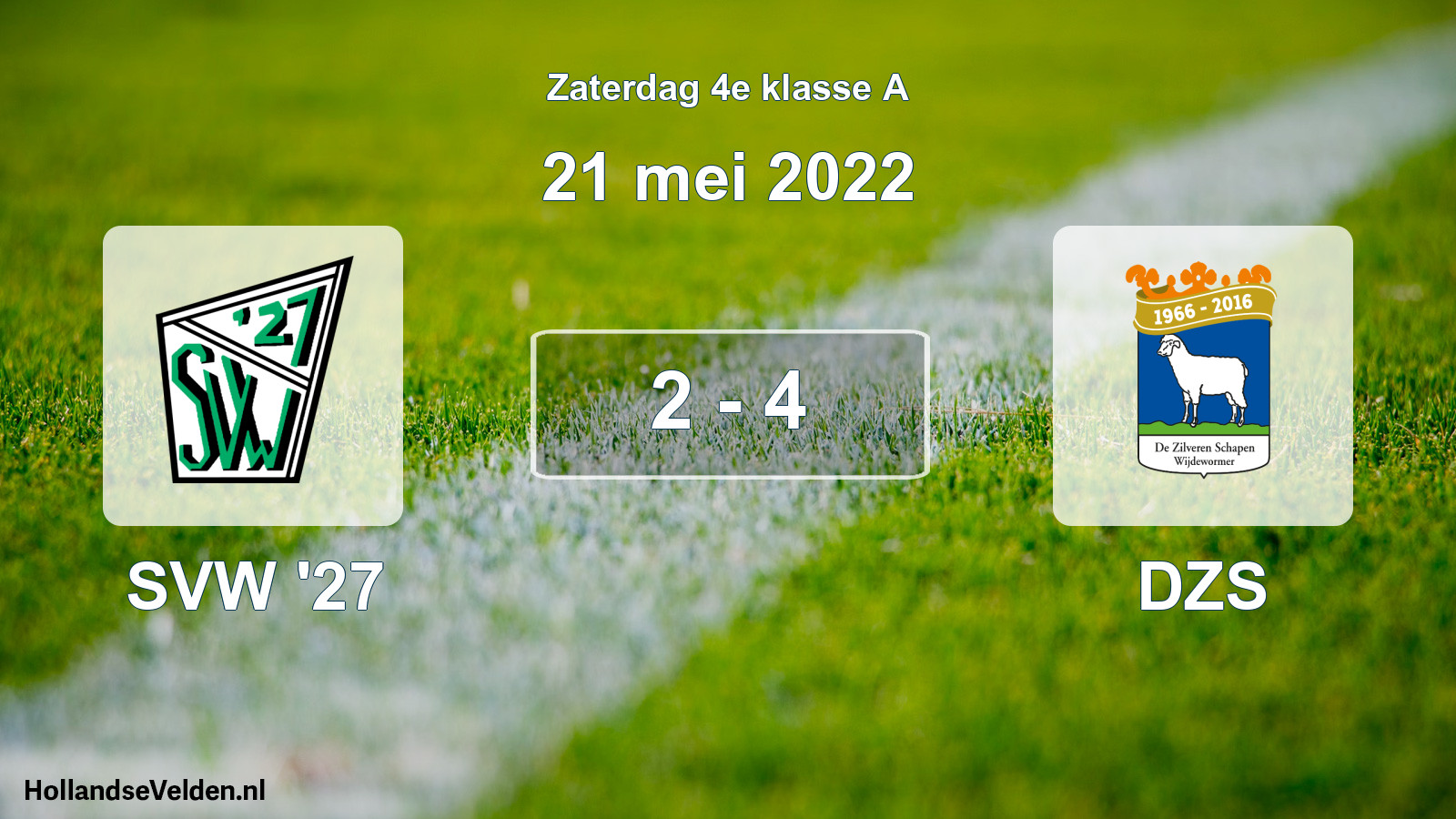 Total number of matches played: SVW '27 - DZS 2 - 4 (21 May 2022)