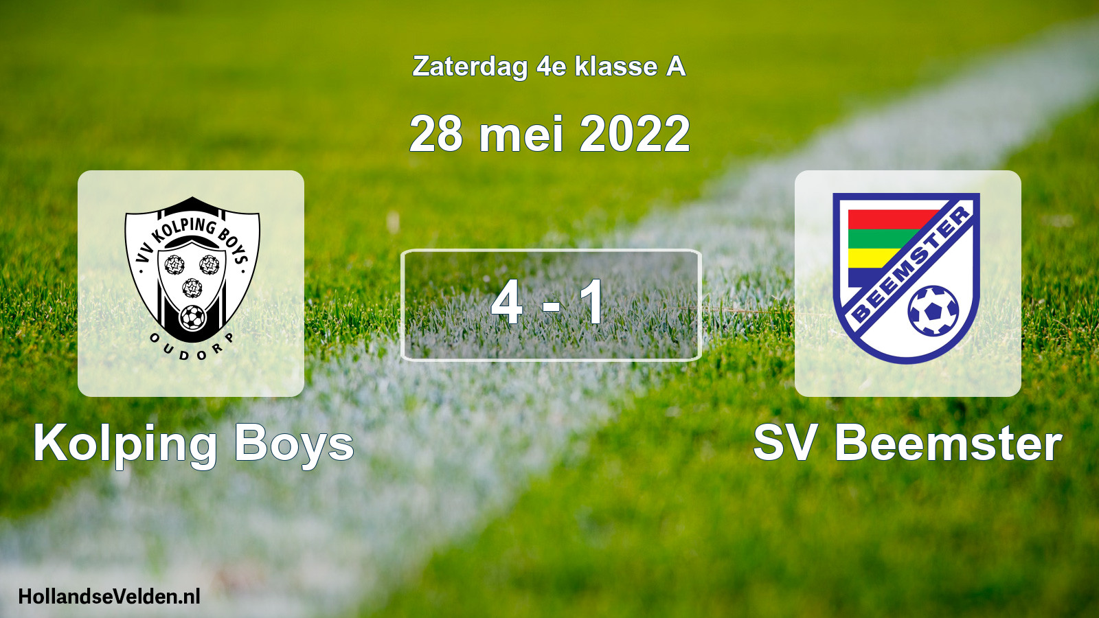 Total number of matches played: Kolping Boys - SV Beemster 4 - 1 (28 May 2022)