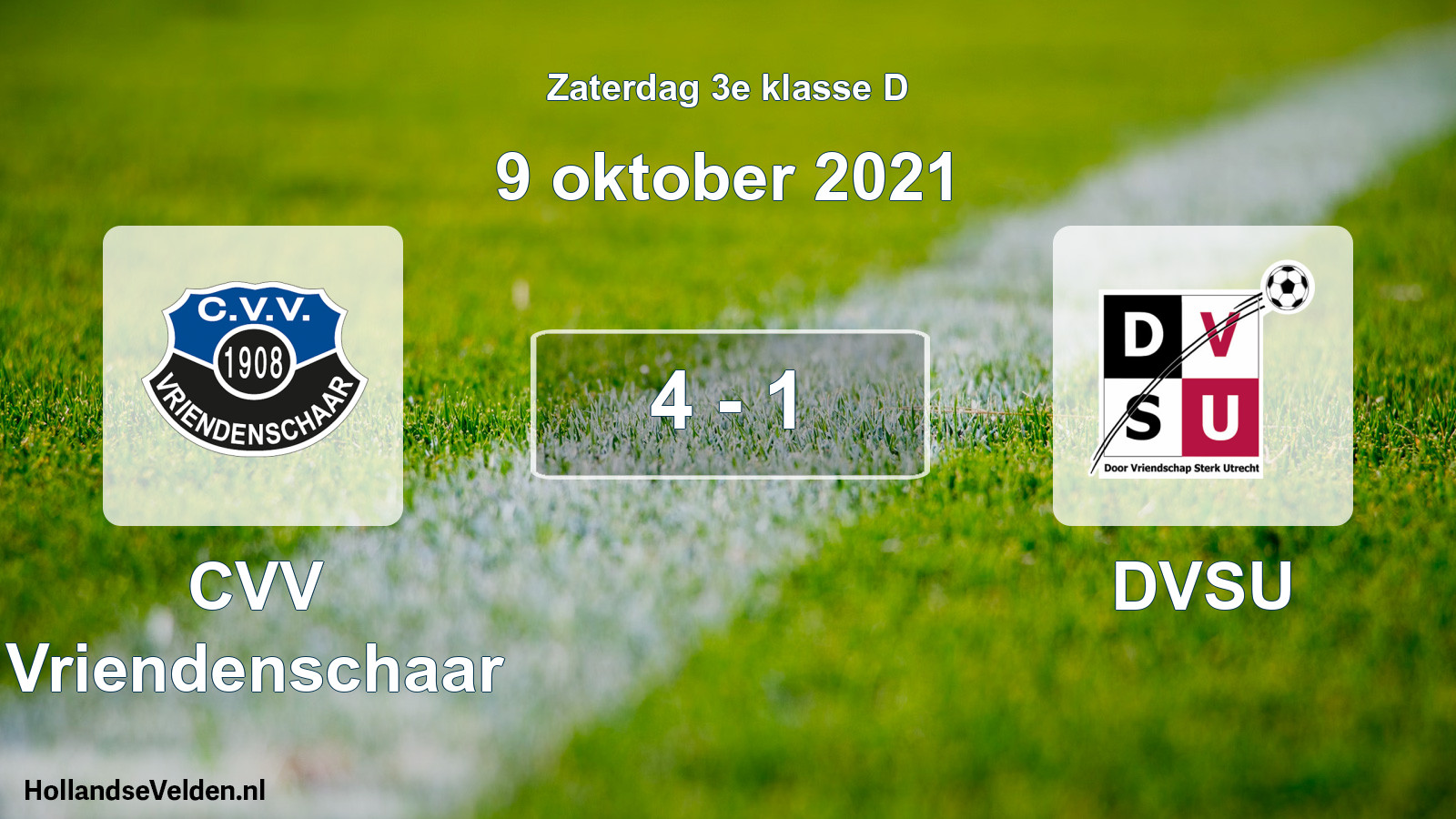 Total number of matches played: CVV Vriendenschaar - DVSU 4 - 1 (9 October 2021)