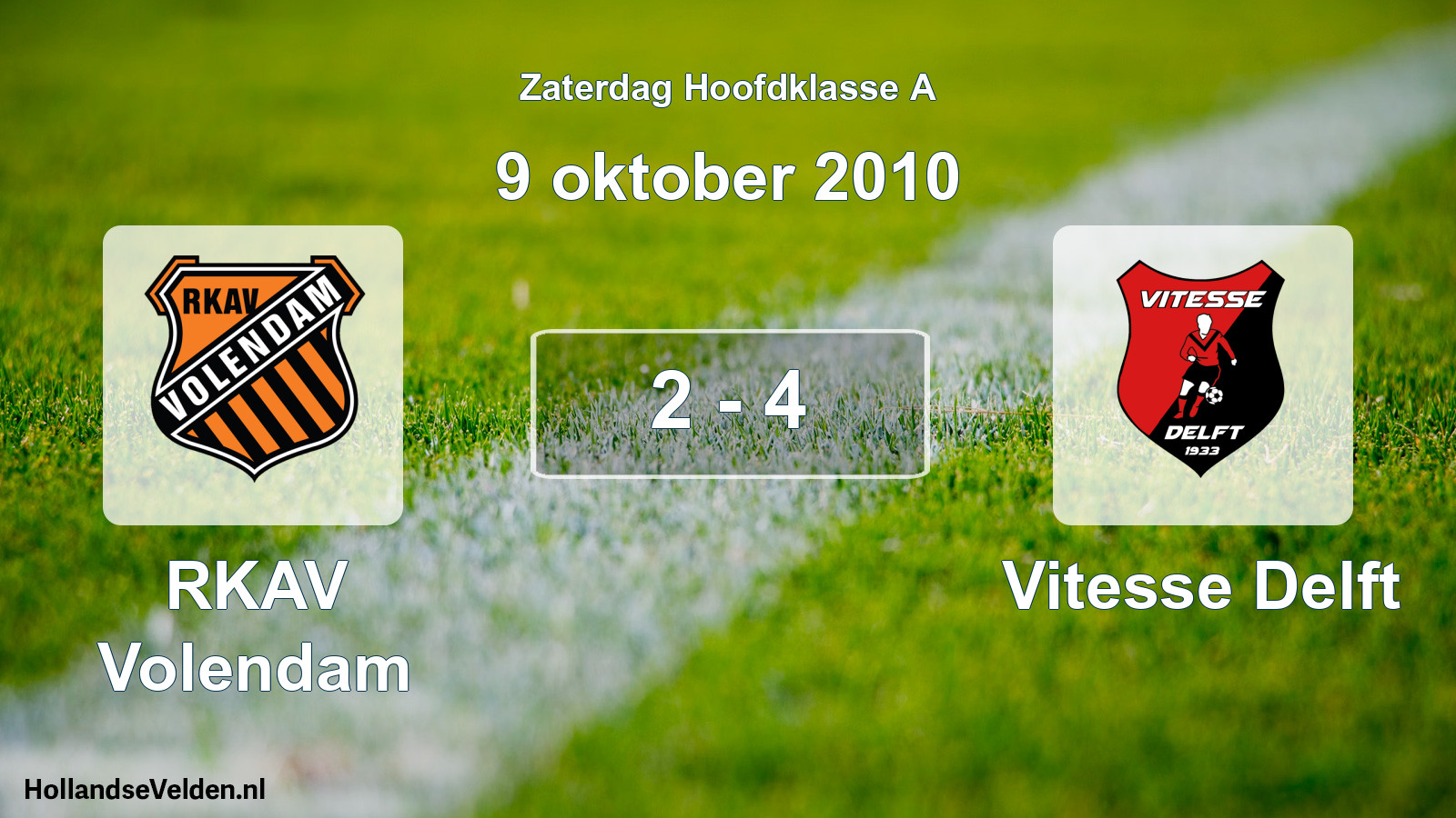 Total number of matches played: RKAV Volendam - Vitesse Delft 2 - 4 (9 October 2010)