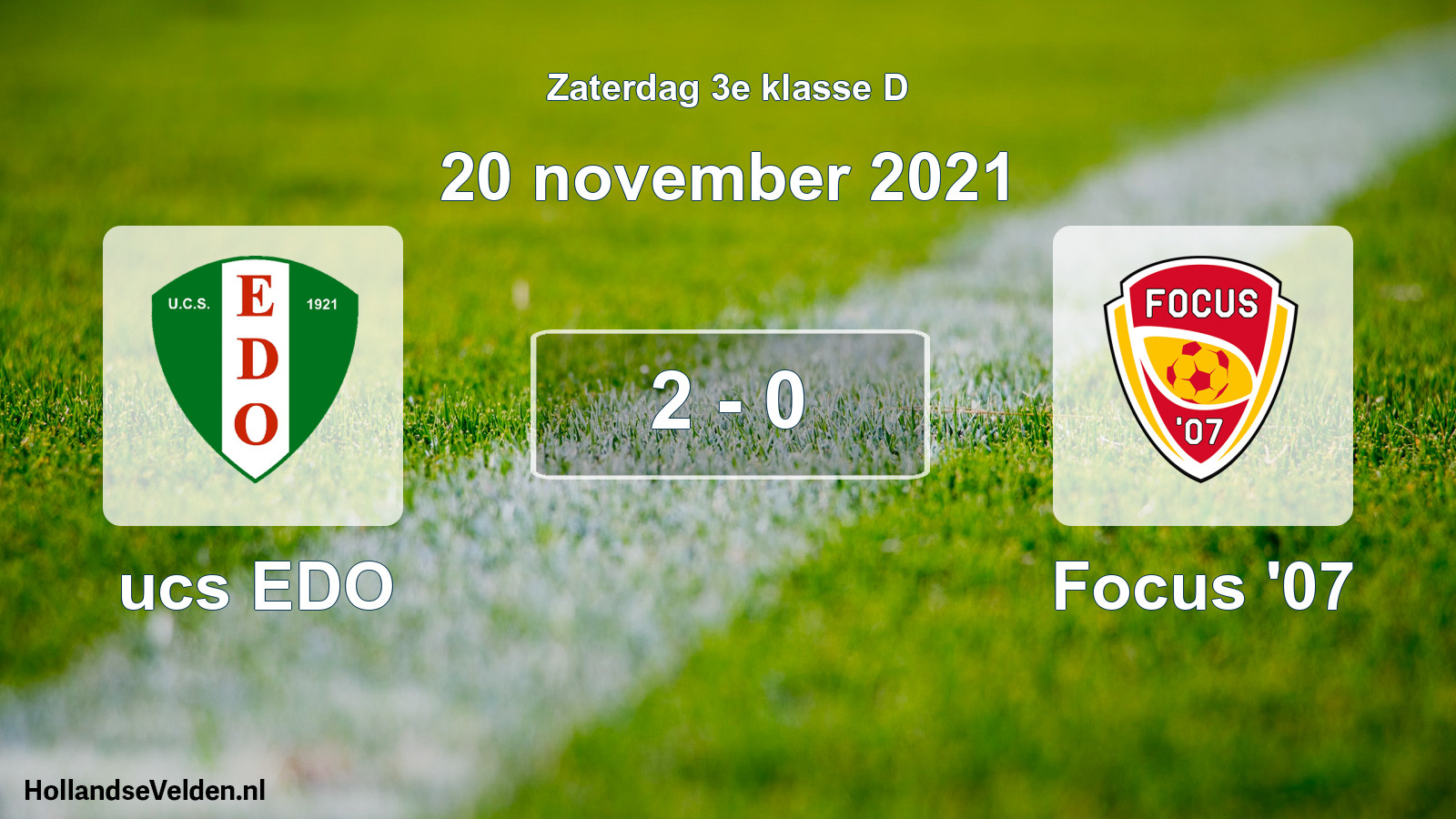 Total number of matches played: ucs EDO - Focus '07 2 - 0 (20 November 2021)