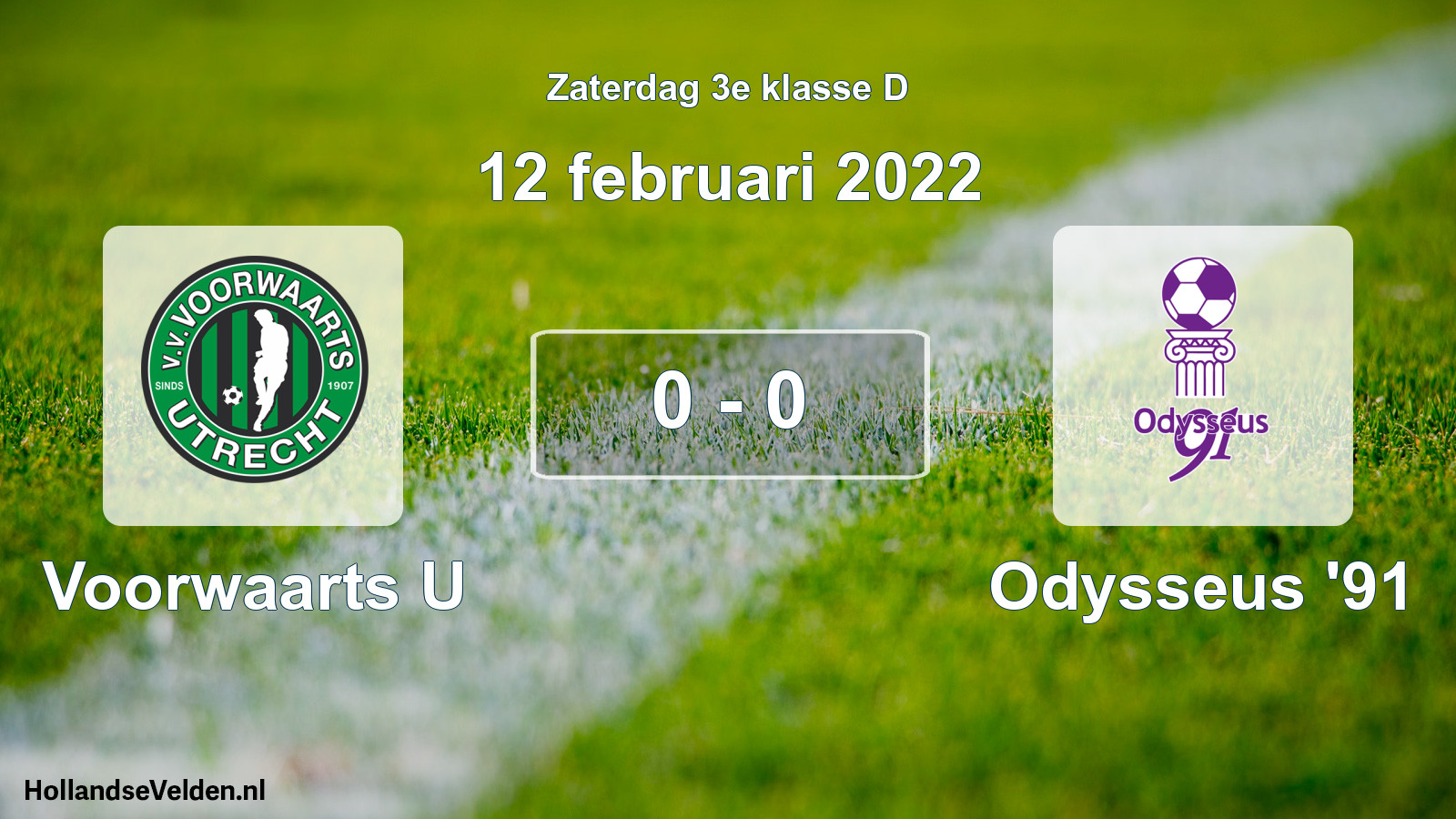 Total number of matches played: Voorwaarts U - Odysseus '91 0 - 0 (12 February 2022)