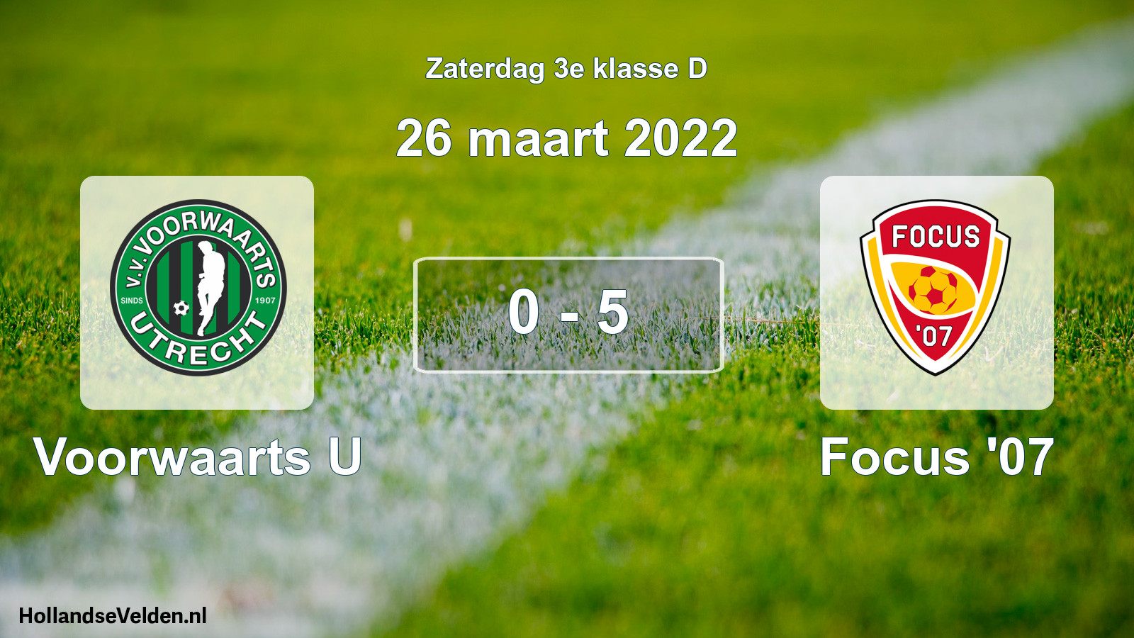 Total number of matches played: Voorwaarts U - Focus '07 0 - 5 (26 March 2022)