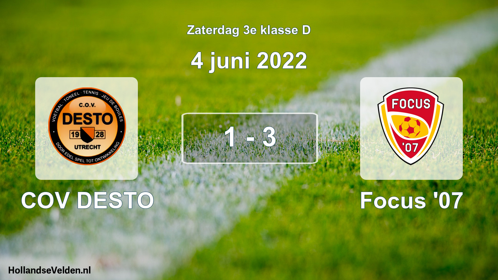 Total number of matches played: COV DESTO - Focus '07 1 - 3 (4 June 2022)