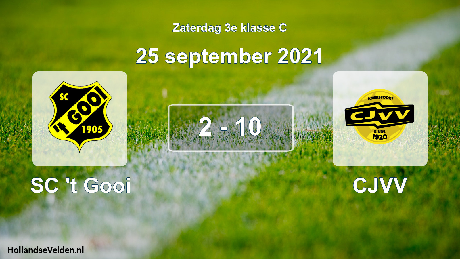 Total number of matches played: SC 't Gooi - CJVV 2 - 10 (25 September 2021)
