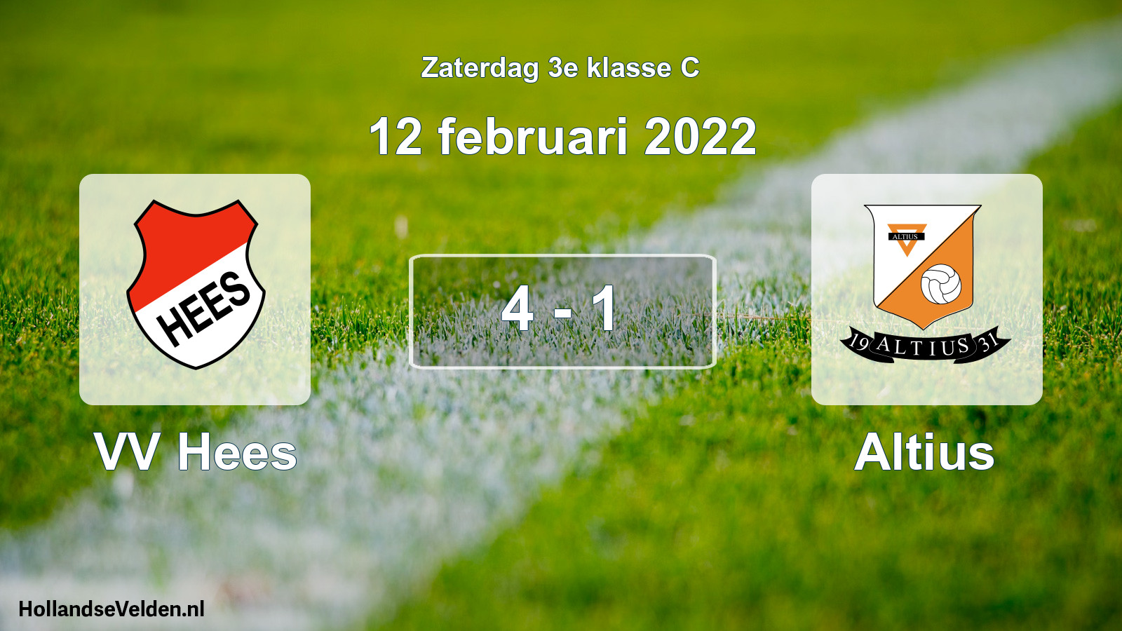 Total number of matches played: VV Hees - Altius 4 - 1 (12 February 2022)