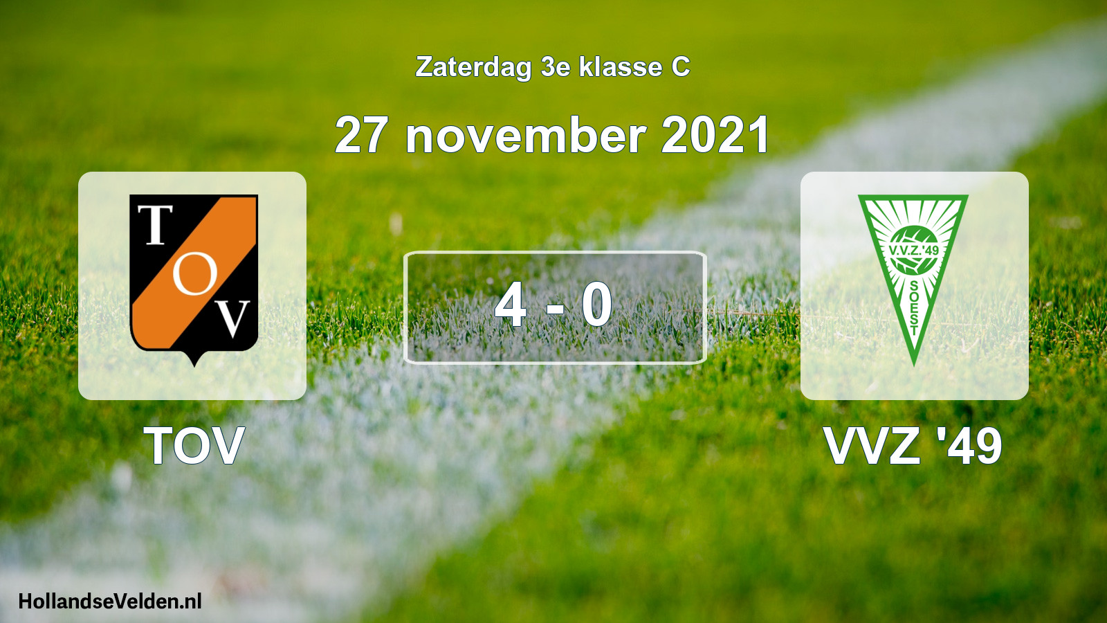 Total number of matches played: TOV - VVZ '49 4 - 0 (27 November 2021)