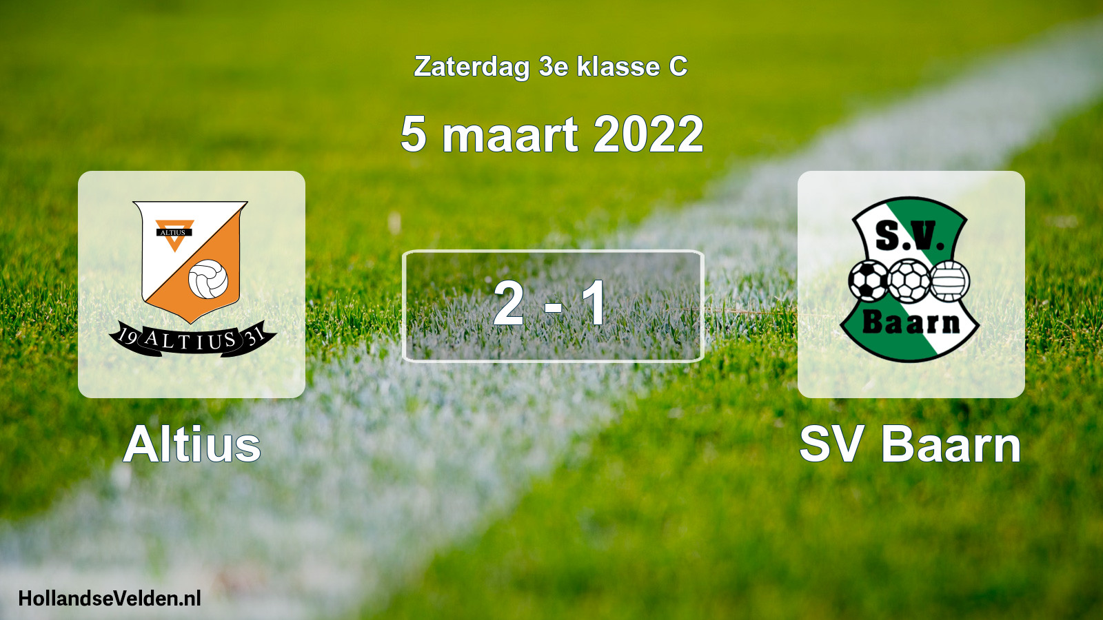 Total number of matches played: Altius - SV Baarn 2 - 1 (5 March 2022)