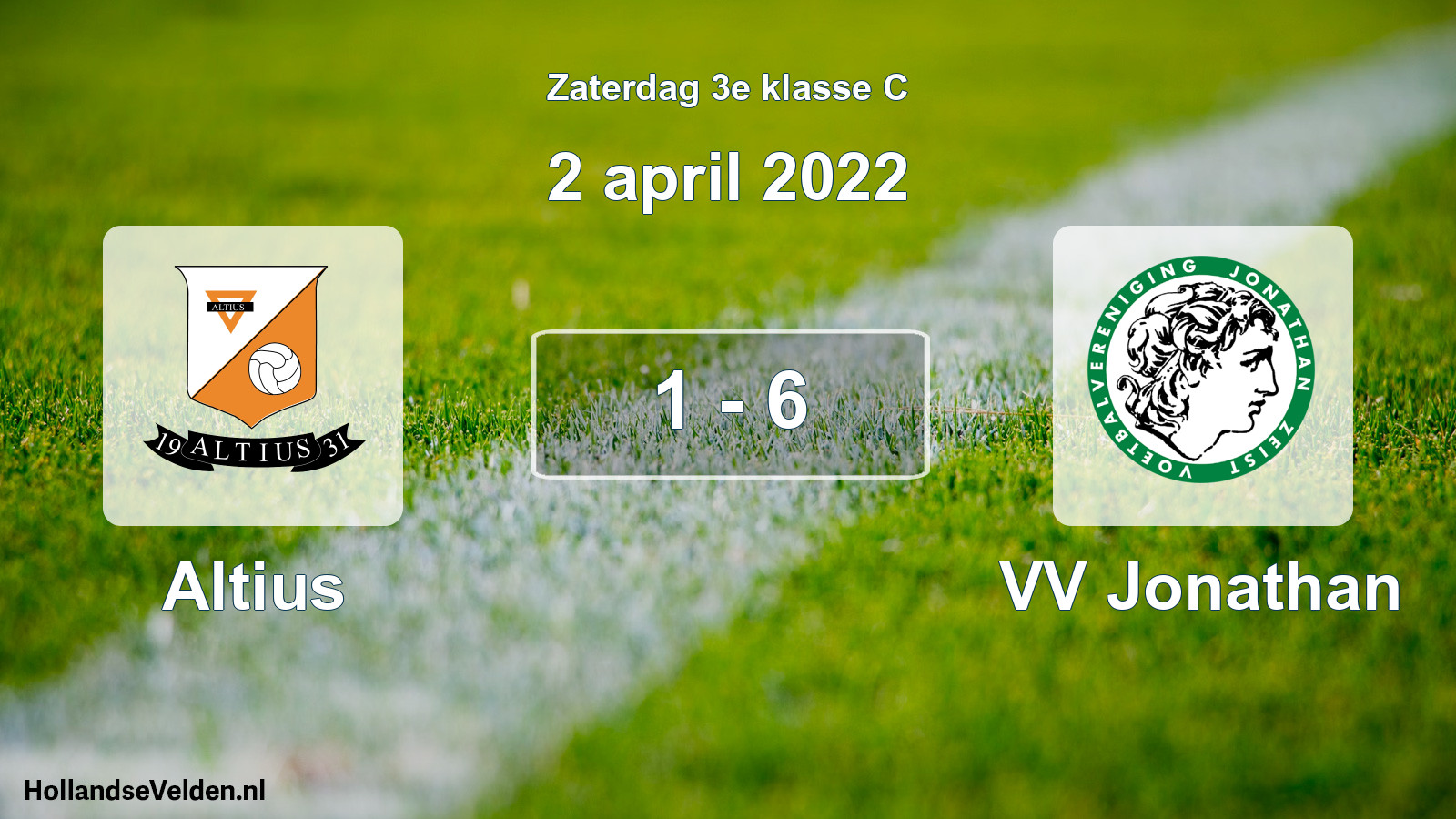Total number of matches played: Altius - VV Jonathan 1 - 6 (2 April 2022)