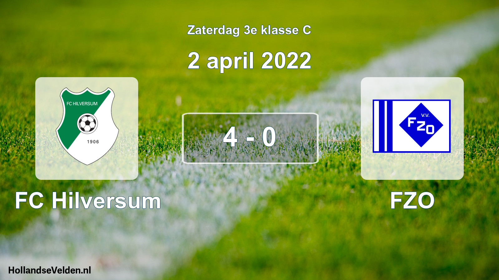 Total number of matches played: FC Hilversum - FZO 4 - 0 (2 April 2022)