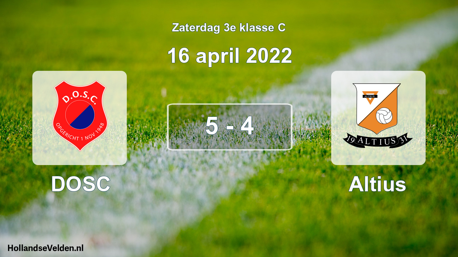 Total number of matches played: DOSC - Altius 5 - 4 (16 April 2022)