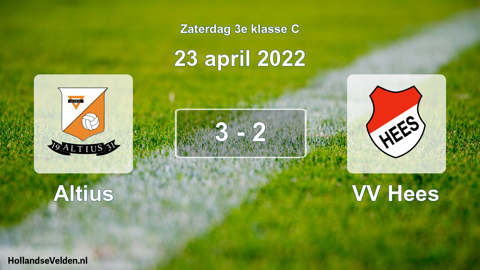 Total number of matches played: Altius - VV Hees 3 - 2 (23 April 2022)