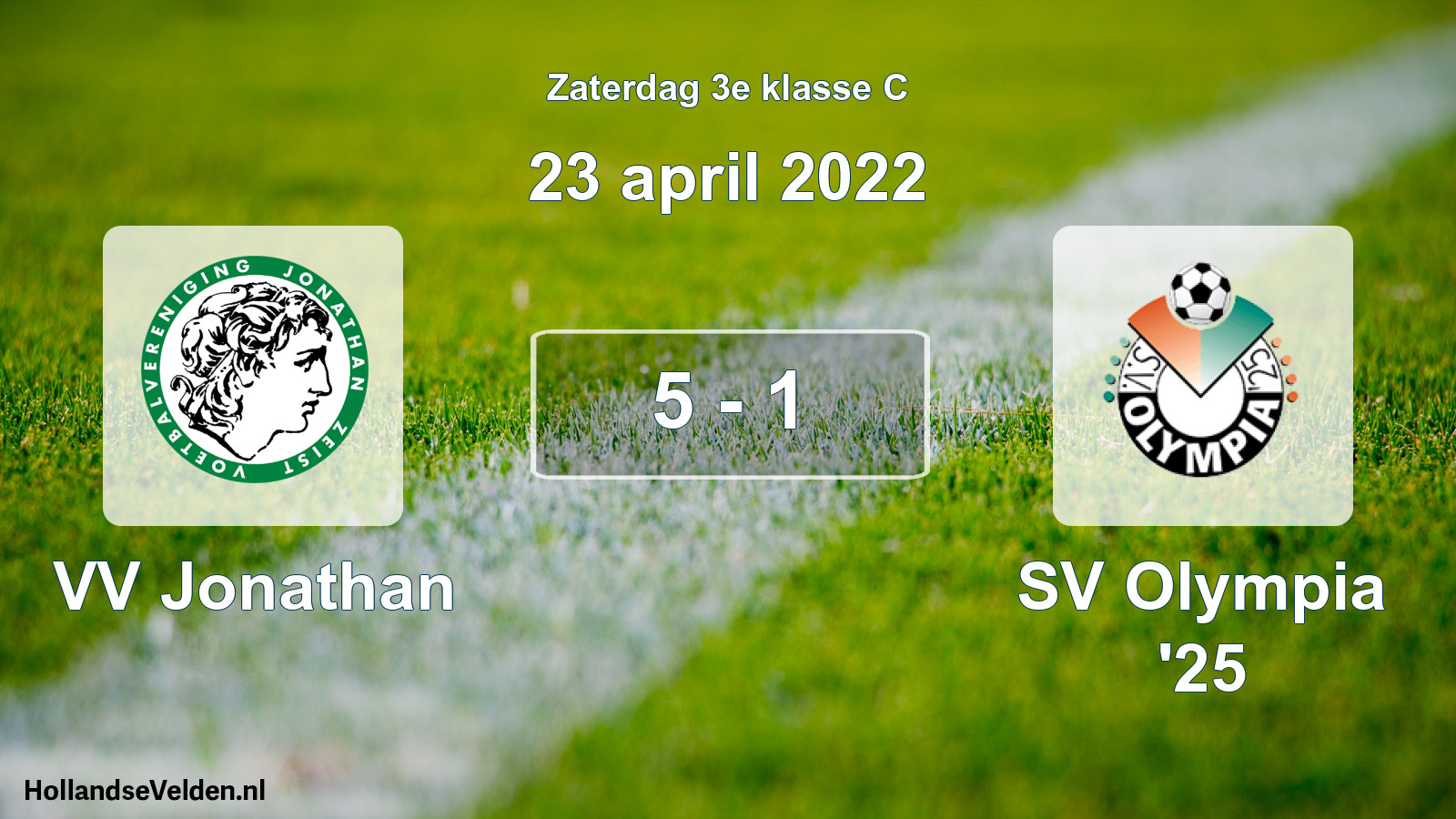 Total number of matches played: VV Jonathan - SV Olympia '25 5 - 1 (23 April 2022)