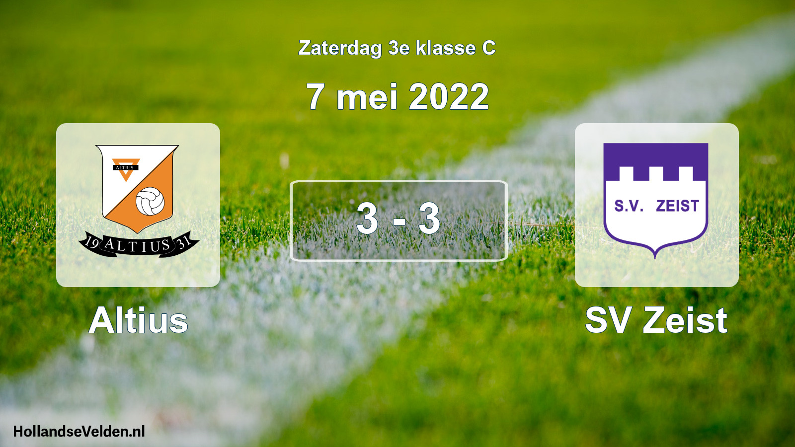 Total number of matches played: Altius - SV Zeist 3 - 3 (7 May 2022)