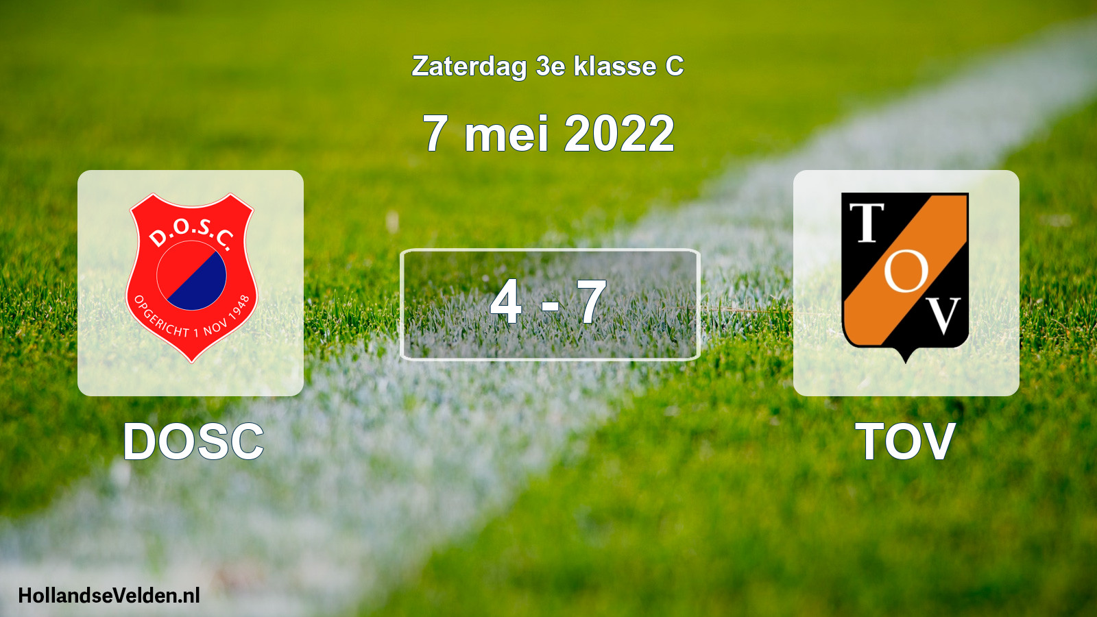 Total number of matches played: DOSC - TOV 4 - 7 (7 May 2022)