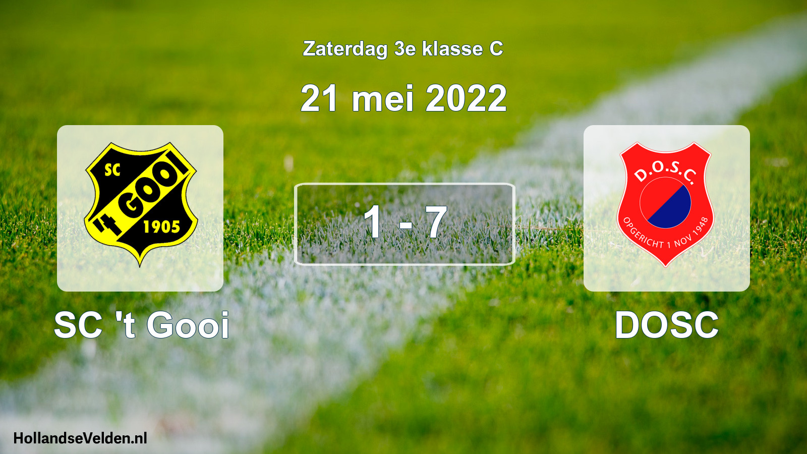 Total number of matches played: SC 't Gooi - DOSC 1 - 7 (21 May 2022)