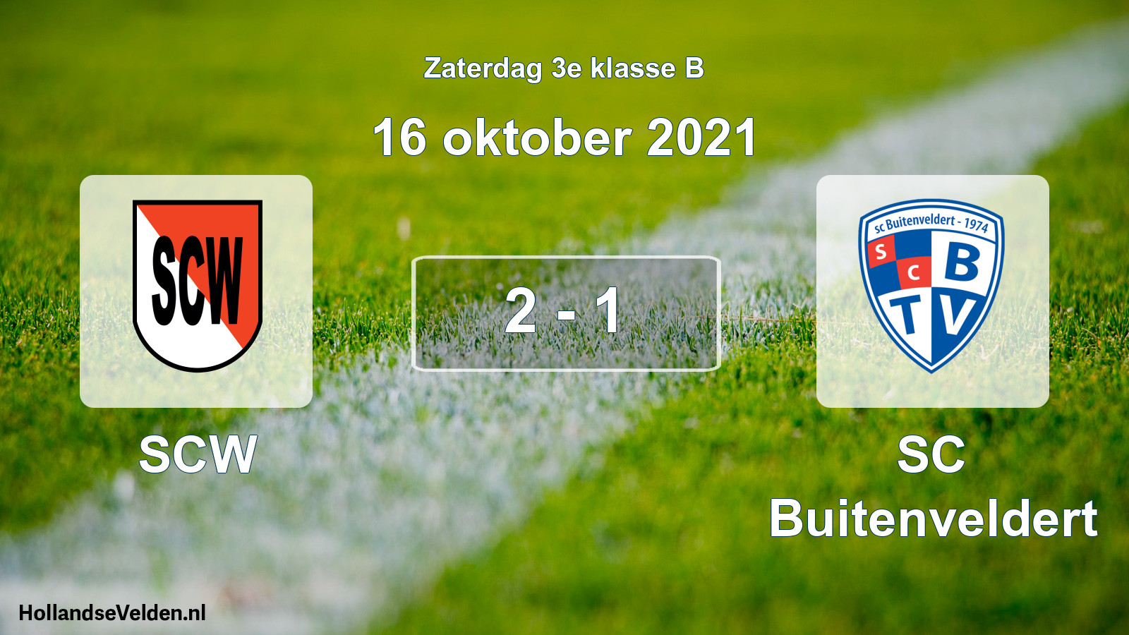 Total number of matches played: SCW - SC Buitenveldert 2 - 1 (16 October 2021)