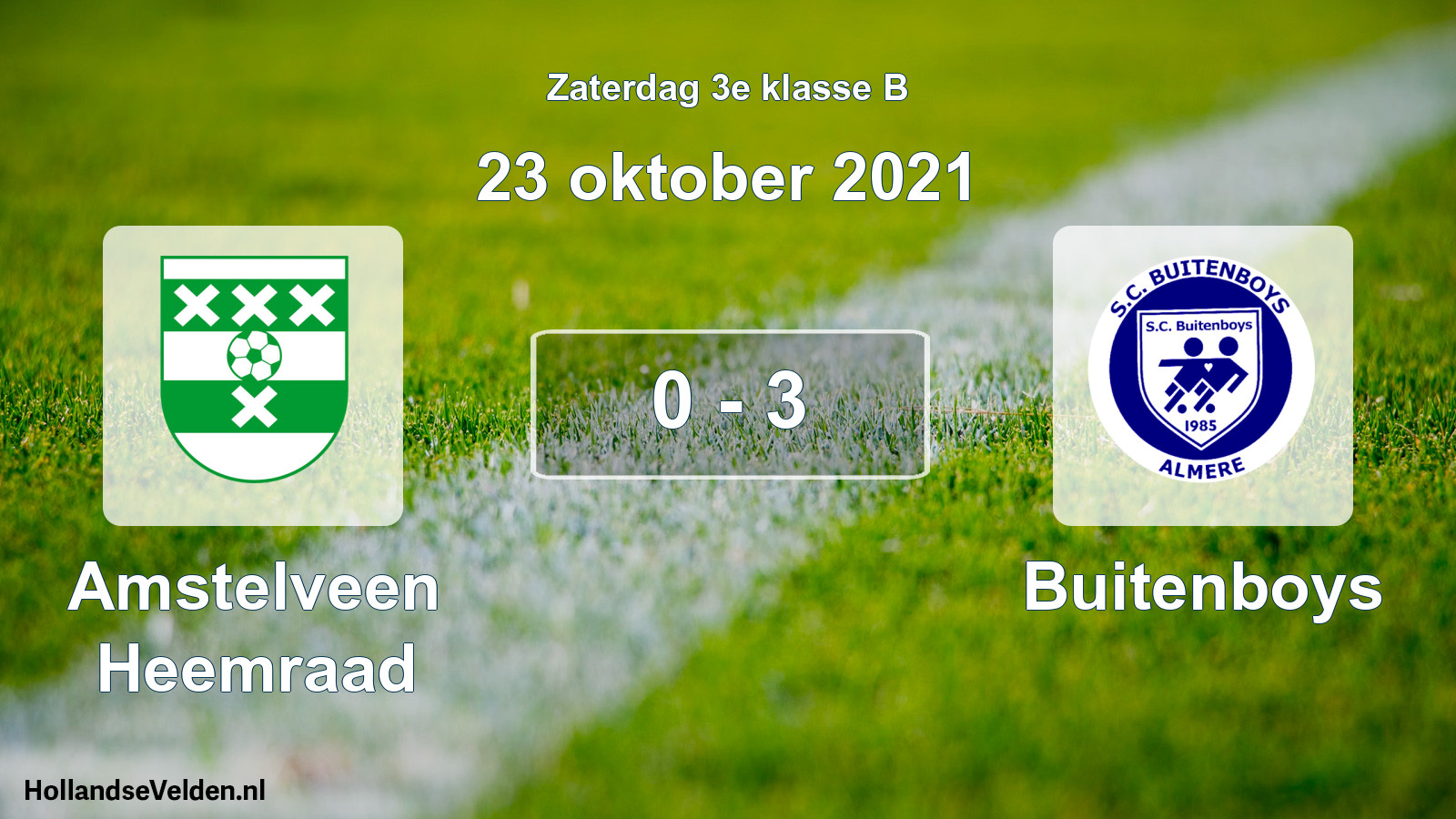 Total number of matches played: Amstelveen Heemraad - Buitenboys 0 - 3 (23 October 2021)