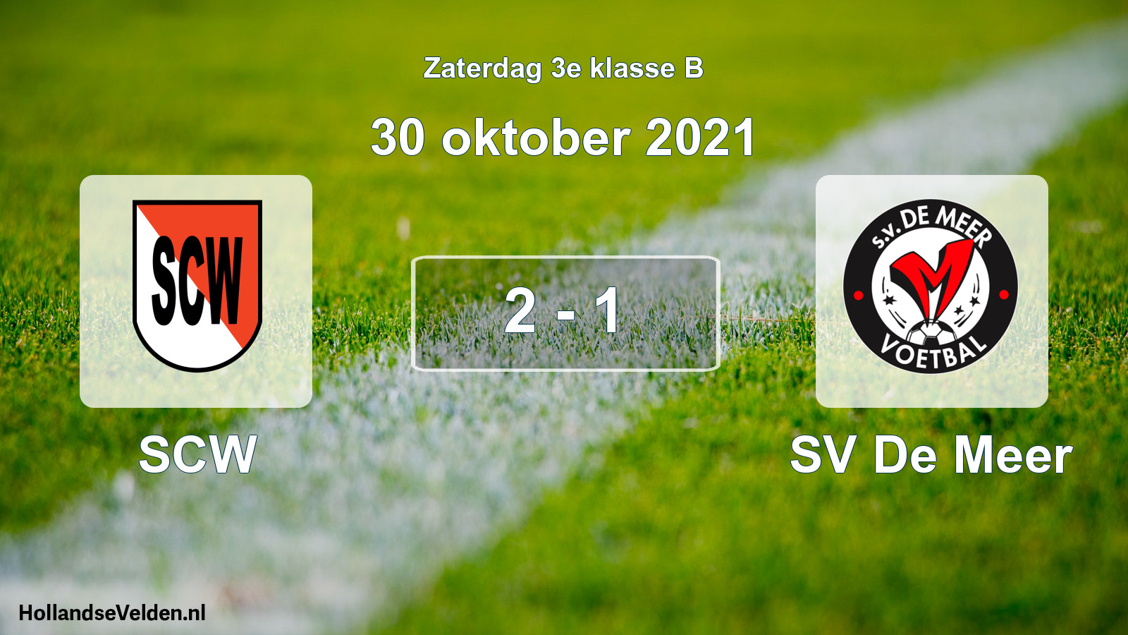 Total number of matches played: SCW - SV De Meer 2 - 1 (30 October 2021)