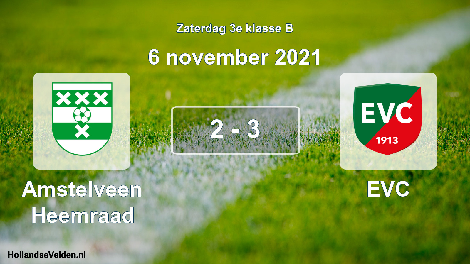 Total number of matches played: Amstelveen Heemraad - EVC 2 - 3 (6 November 2021)