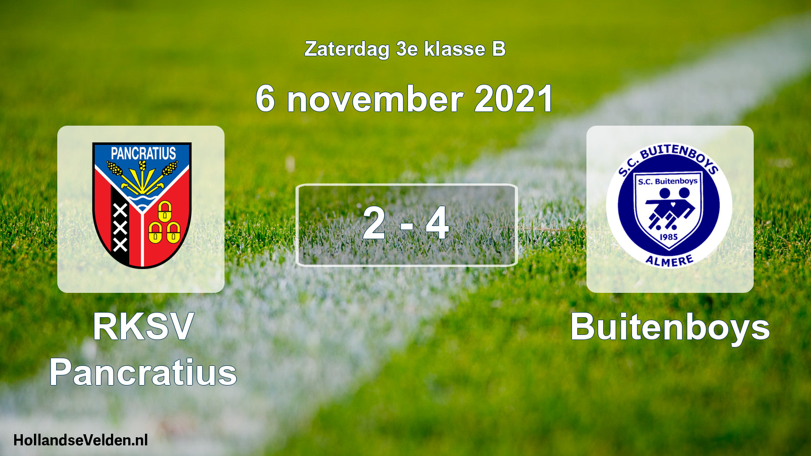 Total number of matches played: RKSV Pancratius - Buitenboys 2 - 4 (6 November 2021)
