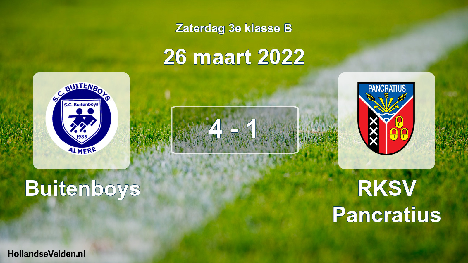 Total number of matches played: Buitenboys - RKSV Pancratius 4 - 1 (26 March 2022)