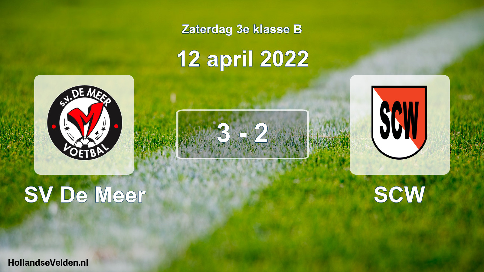 Total number of matches played: SV De Meer - SCW 3 - 2 (12 April 2022)