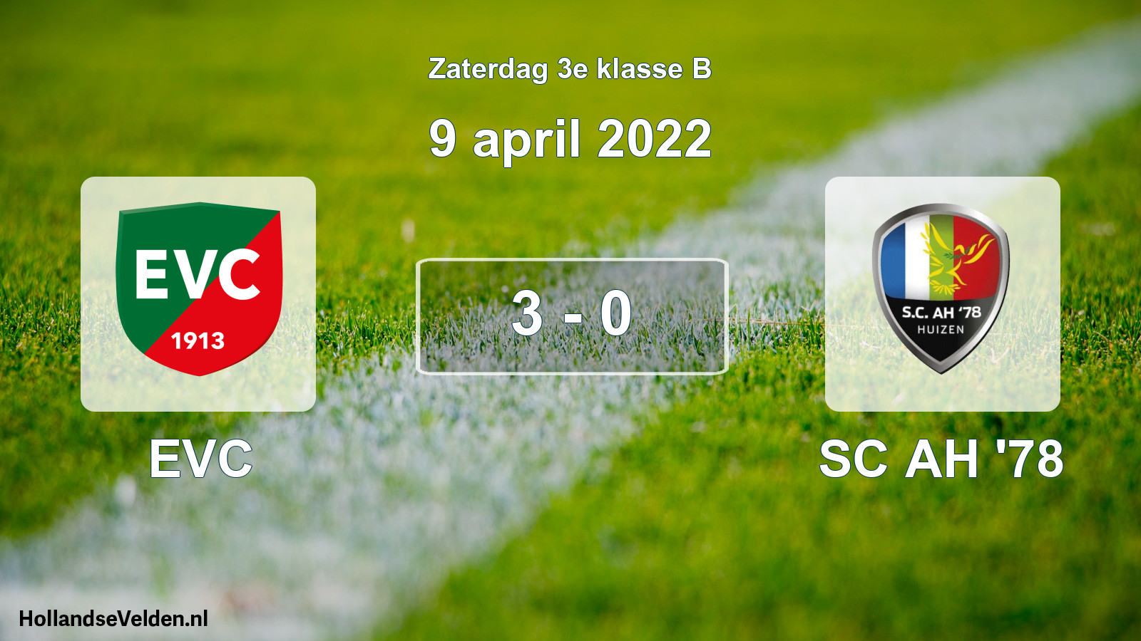 Total number of matches played: EVC - SC AH '78 3 - 0 (9 April 2022)