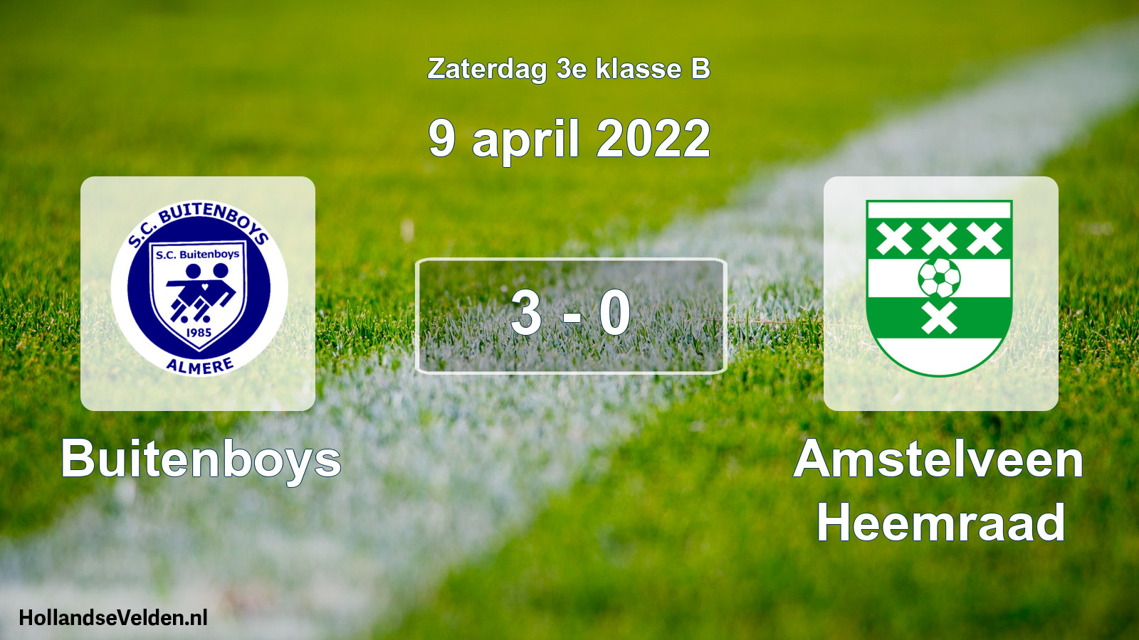 Total number of matches played: Buitenboys - Amstelveen Heemraad 3 - 0 (9 April 2022)