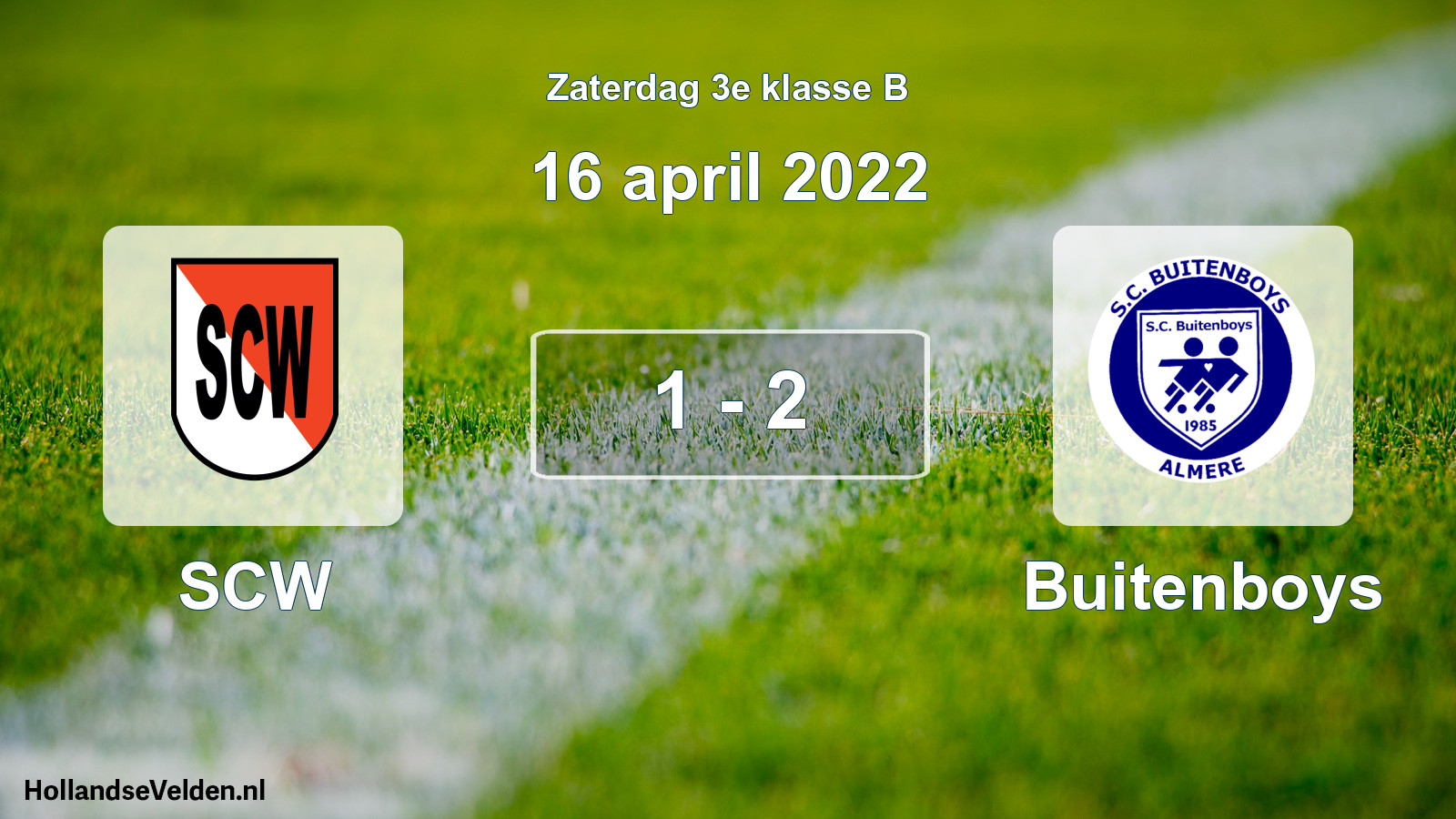 Total number of matches played: SCW - Buitenboys 1 - 2 (16 April 2022)