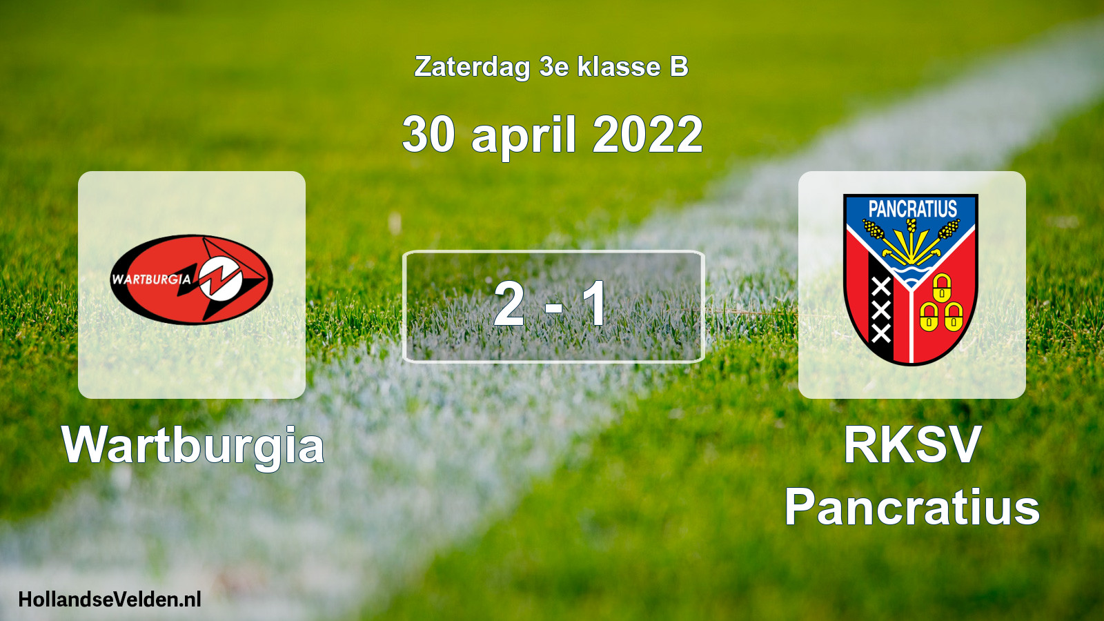 Total number of matches played: Wartburgia - RKSV Pancratius 2 - 1 (30 April 2022)