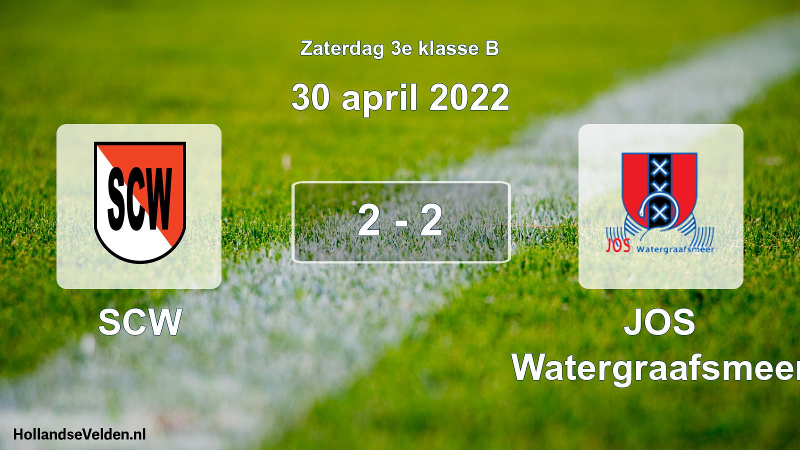 Total number of matches played: SCW - JOS Watergraafsmeer 2 - 2 (30 April 2022)