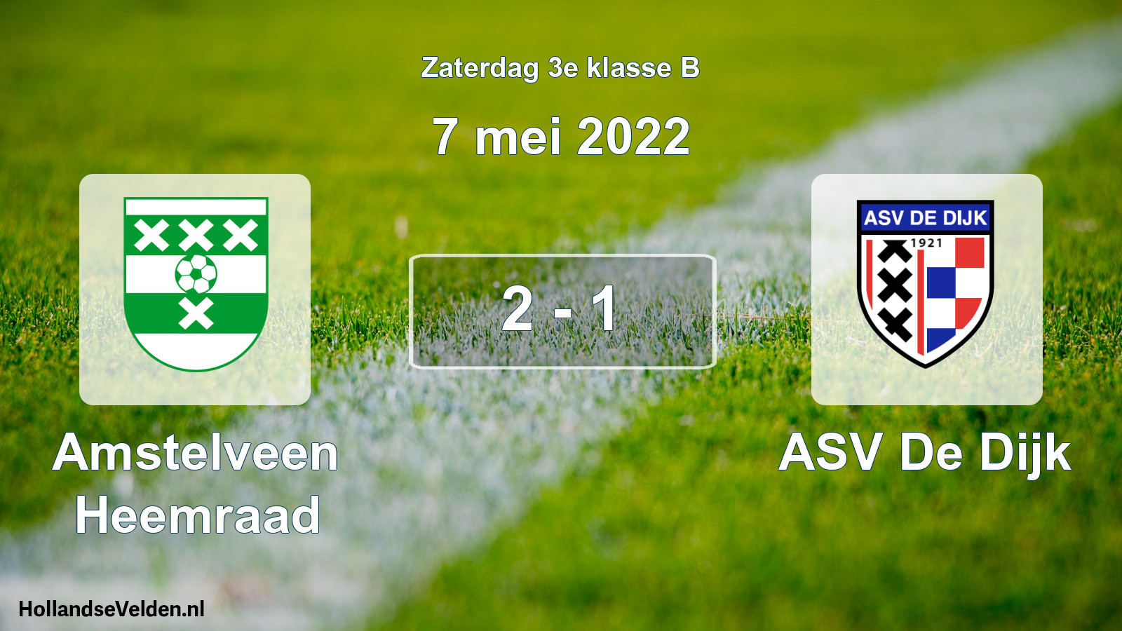 Total number of matches played: Amstelveen Heemraad - ASV De Dijk 2 - 1 (7 May 2022)